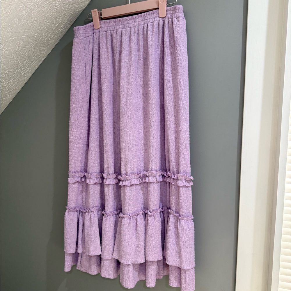 Cato Lilac Tiered Midi Skirt
